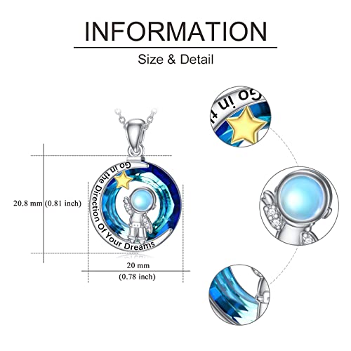 MONGAS Crystal Necklace Music/Astronaut/Fairy/Airplane/Cello/Dog Cat/Unicorn Necklace Sterling Silver Music/Astronaut/Fairy/Airplane/Cello/Dog Cat/Unicorn Jewelry for Women3