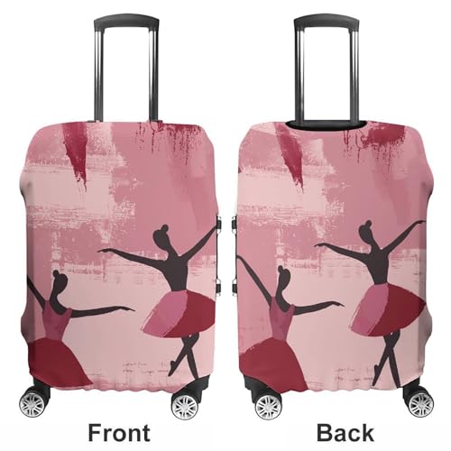 Peach Ballet Pattern Luggage Cover Protector Anti-Scratch Suitcase Cover Washable Luggage Covers Fits 19-21 Inch Luggage3