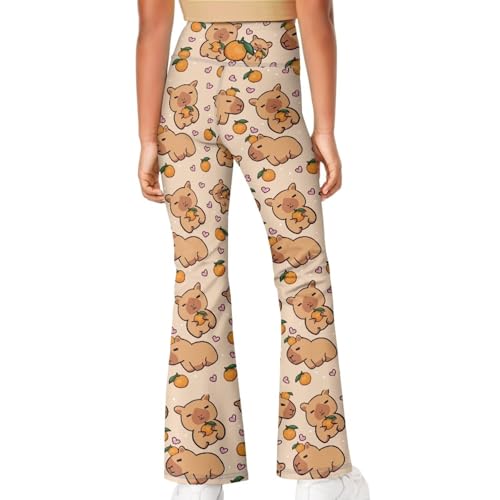 Image of Girls Flare Leggings 5-14T Cute Bell Bottoms for Girl Yoga Pants for Gym
