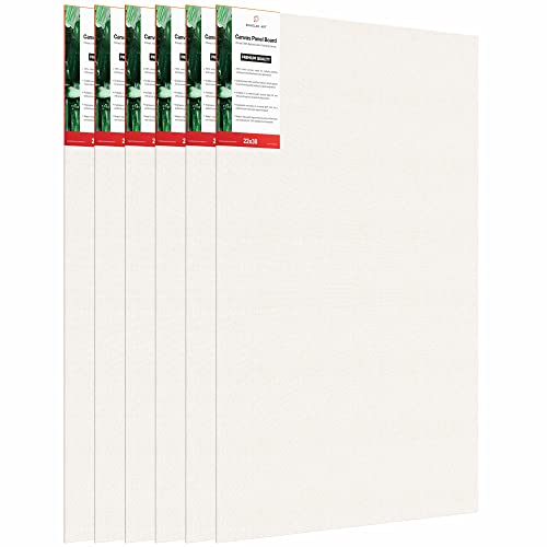 Image of Scholar Art Hobby Series 04 Oz (230 GSM) 100% Cotton Canvas Panel Board for Painting (White Blank Canvas Boards for Acrylic Paint, Oil Paint, Wet & Dry Media) | 22 inchx30 inch (55x75 cm), Pack of 6
