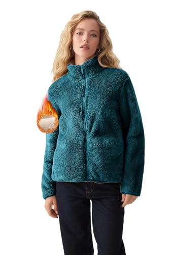 Image of ColorChakra Womens sherpa fur jacket for women superwarm leight weight fabric Plus size sweatshirt M to 5XL