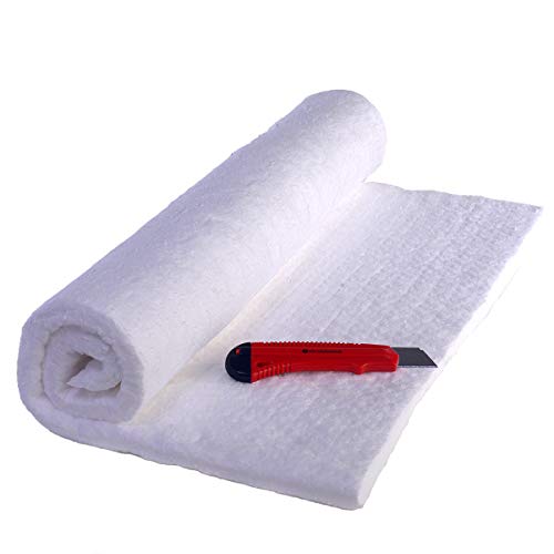 CM-Ceramics 1" Ceramic Fiber Insulation Blanket 31" X 24" X 1" 2400F Morgan Ceramics and CM-Ceramics Knife, Material Data Sheets, Safety Instructions, and Stove Plans. Product Bundle