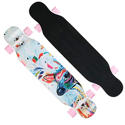 Longboard Skateboard 43 inch Drop Through Deck Complete Maple Freestyle Cruiser Camber Concave