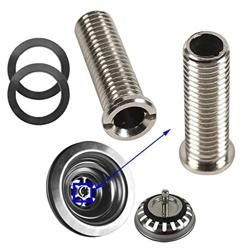 Preisvergleich Produktbild Hohlschraube Spüle, 2 Stücke 35mm Hohlschraube für Siebkorbventile, Edelstahl-Abflusssiebschraube für Ventilabläufe mit 1.5" und 3.5", Ablaufventil Spüle, Ablauf Garnitur Zubehör