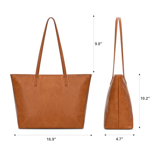 Image of Montana West Medium Tote Bags for Women Shoulder Handbag with Zipper Lightweight Everyday Purse for Work, Travel, or Shopping