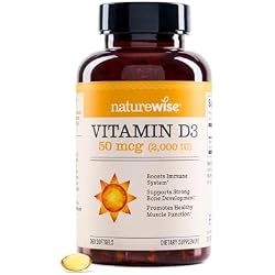 NatureWise Vitamin D3 2000iu (50 mcg) 1-Year Supply for Immune Support, Healthy Muscle Function, and Bone Health, Gluten Free in Organic Extra Virgin Olive Oil, (Mini Softgel), 360 Count
