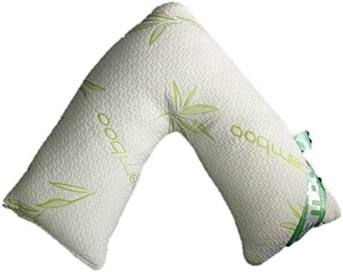 Luxury Bamboo Memory Foam V Shaped Triangle Pillow Washable Anti Dust Mite Nursing Pregnancy and Back Support Pillow Free Pillow case