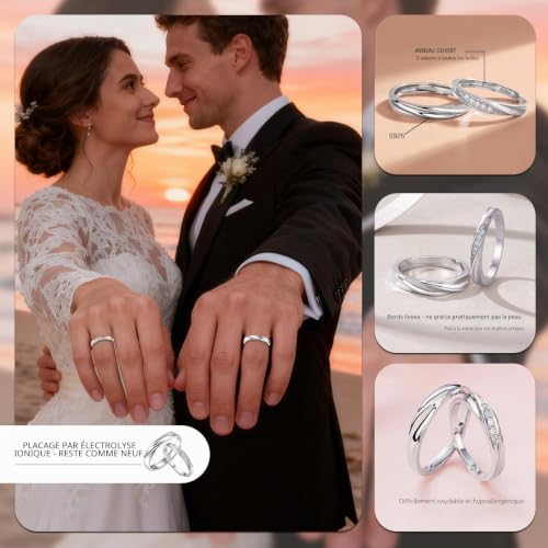 Bague ouverte réglable hypoallergénique argent | Solution pour doigts sensibles