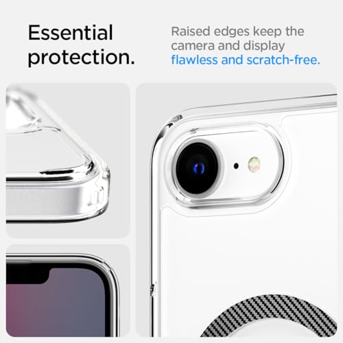 Image of Spigen for iPhone 17e / 16e Case, Ultra Hybrid MagFit [Anti-Yellowing] [Compatible with Magsafe] - Clear Carbon Fiber