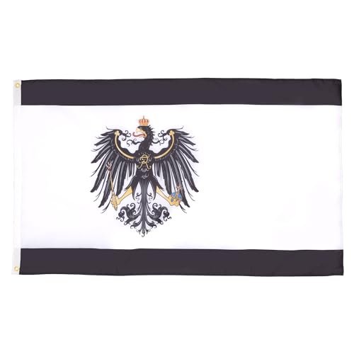 AZ FLAG - Flagge Königreich Preußen 1701-1918 - 150x90 cm - Preussen Fahne 100% Polyester mit Messing-Ösen - 110g