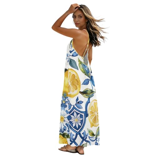 Robe longue sicilienne dos nu pour rester fraîche et élégante sous la chaleur