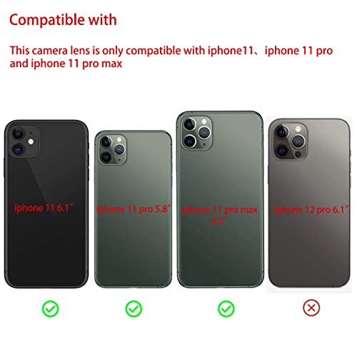 Perzework 2 Set Original Back Rear Camera Lens Glass Replacement for iPhone 11 Pro Max and iPhone 11 Pro with pre-installed adhesive and Reparing Toolkit