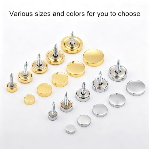 Tapones decorativos para tornillos de espejo, latón pulido dorado, 10mm, 8 piezas miniatura 5