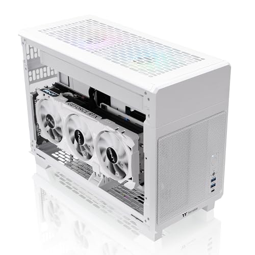 Image of Thermaltake TR100 SFF Chassis; mITX Support; 18.9 Liters; PCIe 4.0 Riser Cable Included; 360mm GPU Clearance; 280mm Radiator Support; Removable PCIe Bracket; Snow; CA-11A-00S6NN-00