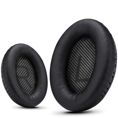 Image of Premium Ear Pad Replacement for Bose Headphones Earpads, Compatible with Bose QuietComfort 35 ii /QC35 /QC25 /QC2 /QC15 /Ae2 /Ae2i /Ae2w /SoundTrue & SoundLink, by Krone Kalpasmos - Classic Black