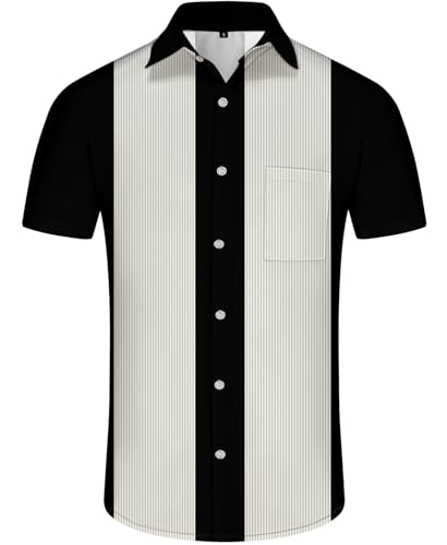 Bowling Men Button Casual Shirt: Hawaiian Short Sleeve Summer Clothes Beach2