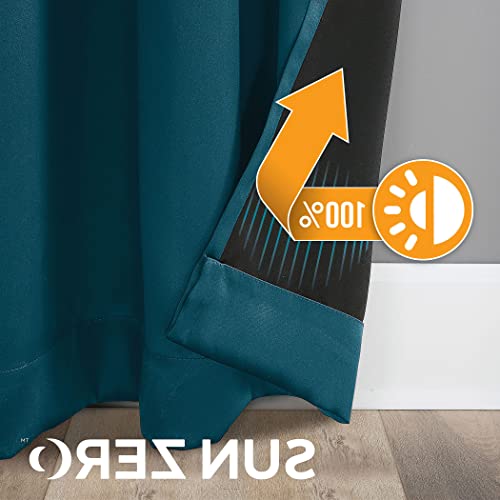 Rideaux occultants bleu sarcelle 132x137cm Sun Zero - 6