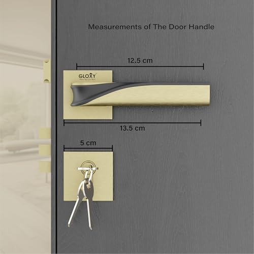 Image of GLOXY Premium Mortise Door Locks Set for Main Door and Bedroom,3 Brass Computerised Key Door Handle Knob Lock Set Body for Kitchen | Antique & Black Finish (2 Years of Warranty, Pack of 1)