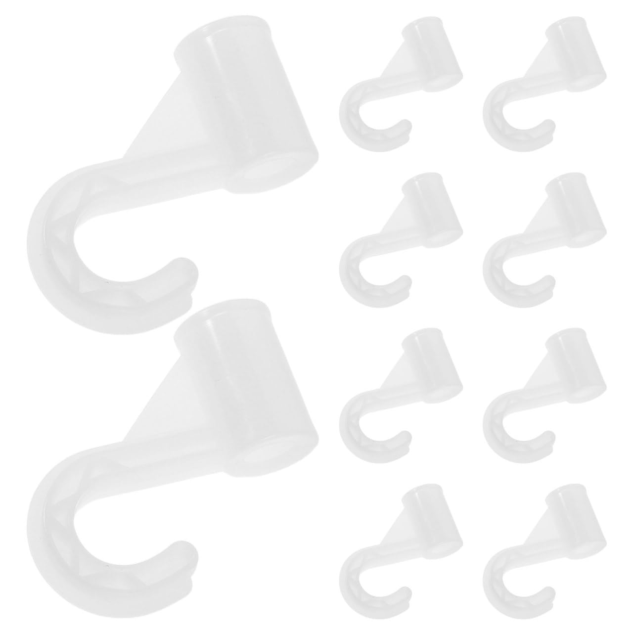 SHINEOFI 10pcs Dormitory Wardrobe Hooks for Closet Rod Bracket Heavy Duty Plastic Pipe Hook Diameter for Hanging Rails in Student Rooms and Home Closets