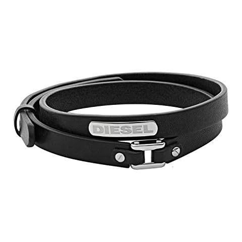 Diesel Men’s Black Leather Bracelet DX0971040 Cover