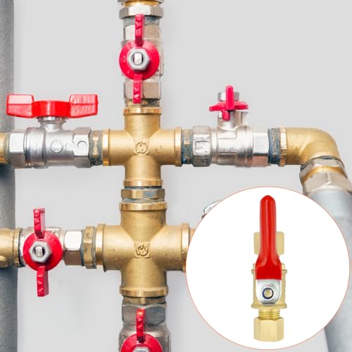 Válvula de compresión QWORK de latón sin plomo de 1/4 pulgadas, pack de 4 unidades 6