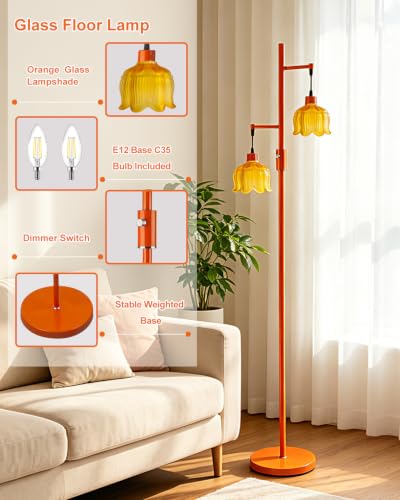 Image of Lightdot Globe Floor Lamp with LED Bulbs Included, Dimmable Floor Lamps,Unique Modern Standing Tall Lamp for Bedroom Living Room /Sofa Beside /Corner Decor-Gold