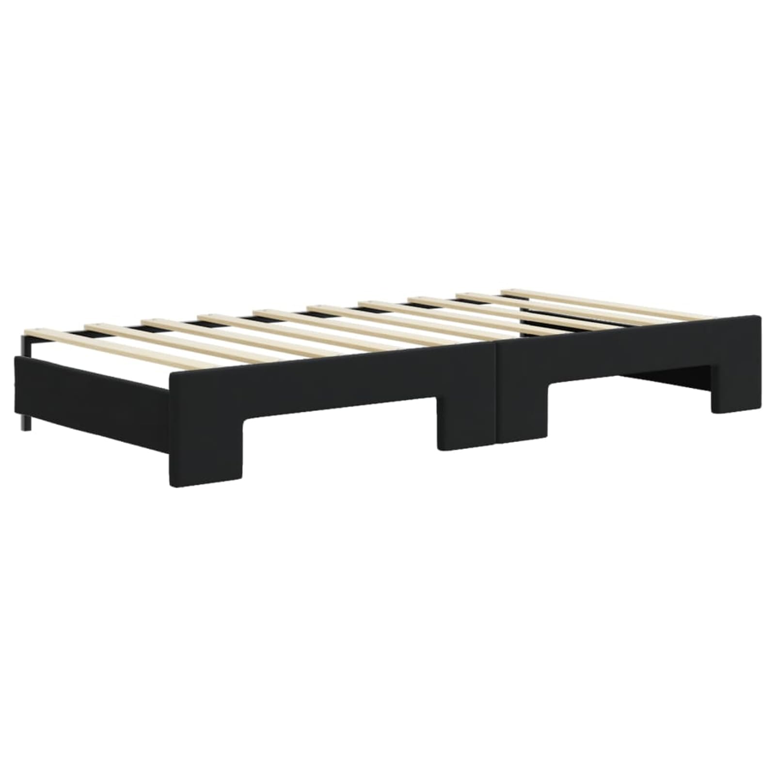ATOMSTACK MAKER Divano letto pieghevole 2 in 1, in velluto nero, con contenitore integrato, struttura in legno e metallo, 2 materassi in schiuma, 90 x 190 cm, ideale per soggiorno o camera da letto