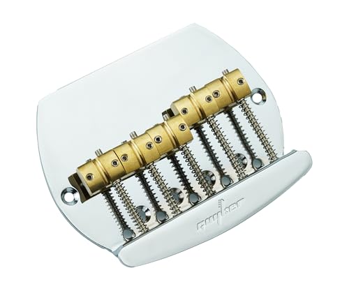 Guyker Bass Bridge String Spacing 16mm, 5 String Fixed Bass Bridge with Solid Brass Saddle & Iron...