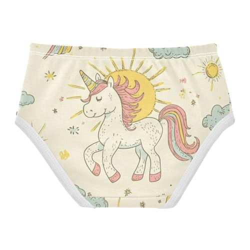 ZZKKO Sunlight Rainbow Unicorn Girls Underwear Toddler Panties for Girls Comfort Brief Size 2T-8Y2