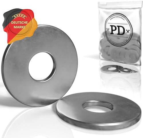 PD® große Unterlegscheiben M12 Edelstahl - Karosseriescheiben, 100 Stück | Hochwertige & rostfreie Edelstahlscheiben aus A2 V2A | Beilagscheiben mit großem Außendurchmesser | DIN 9