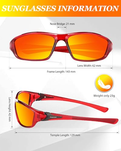 Image of Frienda 6 Pack Polarized Sport Sunglasses for Men Multipack Fit over Glasses Pack Lot Set Men's Sport Fishing Eyeglasses