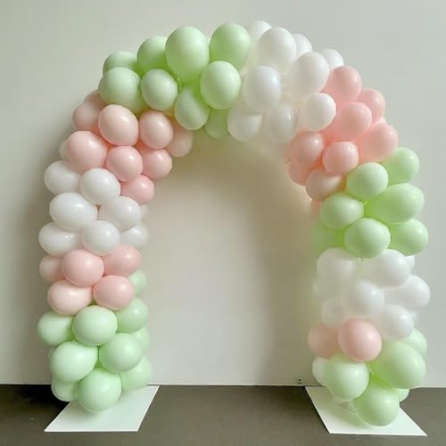 Image of Regular Balloon Combo For Decoration with Glue Dots & Balloon Arch Strip - Party Decor Set For Easy Party Setup (PINK GREEN WHITE, 100)