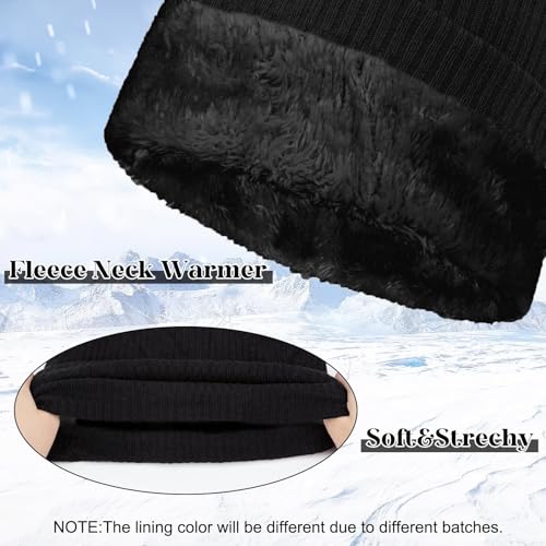 Scarf Winter Double-Layer Neck Warmer Knit Fleece Lined Circle Loop Scarves Gifts For Women Men3
