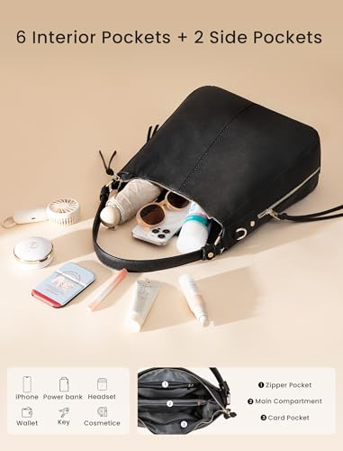 Image of Realer Hobo Crossbody Bags for Women Designer Faux Leather Hobo Handbags Retro Large Size Shoulder Bag Bucket Purse