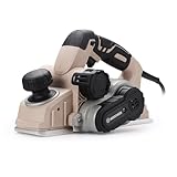 WOODSTARTER Corded Electric Hand Planer, 7.7 AMP 15000 RPM Power Wood Planer with Edge Guide and Dust Bag, 3-1/4 Inch Planing Width, for Wood Chamfer DIY, Smooth Finish Carpentry
