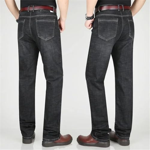 Men's Big Tall Jeans Summer Thin Denim Pants High Waist Straight Leg Extra Long Length Casual Trousers4