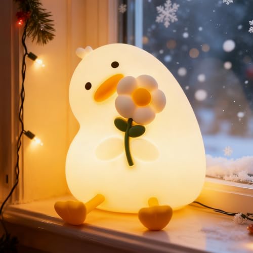 Veilleuse animal pour enfants canard LED rechargeable en silicone