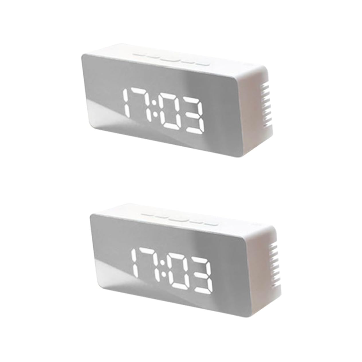 ABOOFAN Lot De 2 Réveils Numériques À LED avec Grand Écran Et Miroir avec Température Et Charge pour La Maison