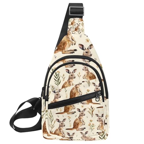 Sac banane à bandoulière pour courir et voyager les mains libres avec un motif feuilles unique