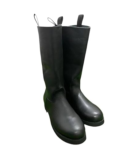 ebas "WWII German Jack Boots – Leather Reproduction with Hobnails & Heel Plate – Military Reenactment Footwear for LARP, Cosplay & Historical Costume (US-10)