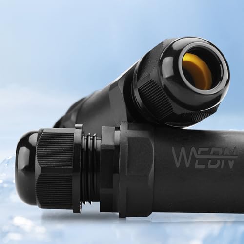 WEBN OM686-3 IP68 Wasserdichte Abzweigdose, 3 Wege Außenkabel Verschraubungen Kabelverbinder Verteilerdose, Wasserdichte Aussensteckdos Anschlussdose für 4-12MM Kabel