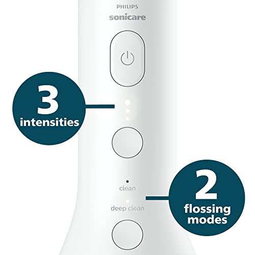 Image of Philips Sonicare Cordless Power Flosser 3000, Water Flosser with Innovative Quad Stream Technology, Oral Irrigator with 2 Flossing Modes and 3 Intensity Levels, Ergonomic Design, White, HX3806 /21