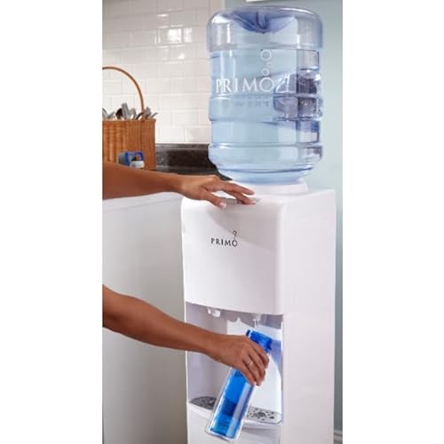 Primo Top-Loading Water Dispenser - 2 Temp (Hot-Cold) Water Cooler Water Dispenser For 5 Gallon Bottle W/Child-Resistant Safety Feature, White #TOP1