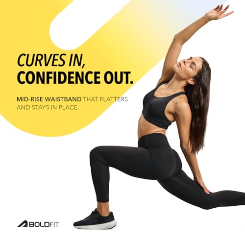 Image of Boldfit Mid-Rise Ankle-Length Gym Leggings for Women - Breathable, Stretchy Polyster Yoga Pants, Sweat-Wicking, Non-See-Through Activewear, Workout Tights Jeggings with Pockets-Black