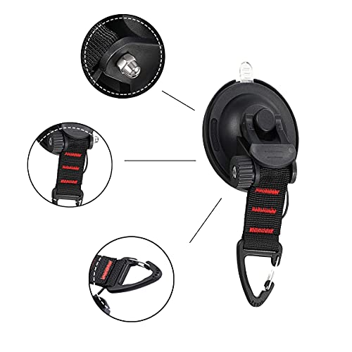 Fincos Heavy Duty Suction Cups Anchor 4 Pieces With Hooks Upgraded Car Camping Tie Down Strong Suction Cup With Securing Hook Strong Power For Awning Boat Camping Trap Accessory As Car Side Awning #TOP6