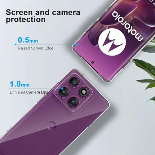 Image of DIZORO Case for Motorola Edge 60 Pro 5G, Military Grade Drop Protection Phone Case, Yellowing Resistant, Anti-Scratch Hard PC Back, Shockproof Hard Ultra-Thin Protective Cover, Clear