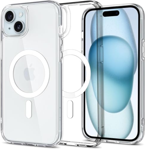 Image of DIZORO Polycarbonate Case for iPhone 15 6.1 inch Compatible with Mag-Safe Wireless Charging, Shockproof Phone Bumper Cover, Back Case Cover for iPhone 15 (Clear Magsafe)