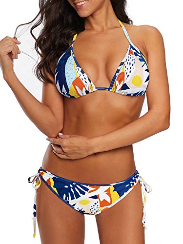 Image of Century Star Women Cute String Triangle Bikini Sets - Swimsuits Two-Piece Tie Side Adjustable Ties Halter Bathing Suit