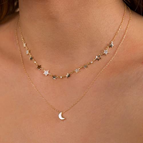 Tasiso Dainty Moon Pendant Necklace For Women 14K Gold Crescent Moon Long Necklace Delicate Bohemian Charm Necklace Minimalist Jewelry Gifts #TOP7