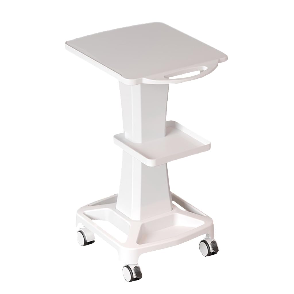 Carrello Mobile per Laptop, Carrello da Laboratorio da Pavimento, Scrivania Portatile Compatta con Ampio Piano di Lavoro, Quattro Ruote Piroettanti, Rotazione A,Grey